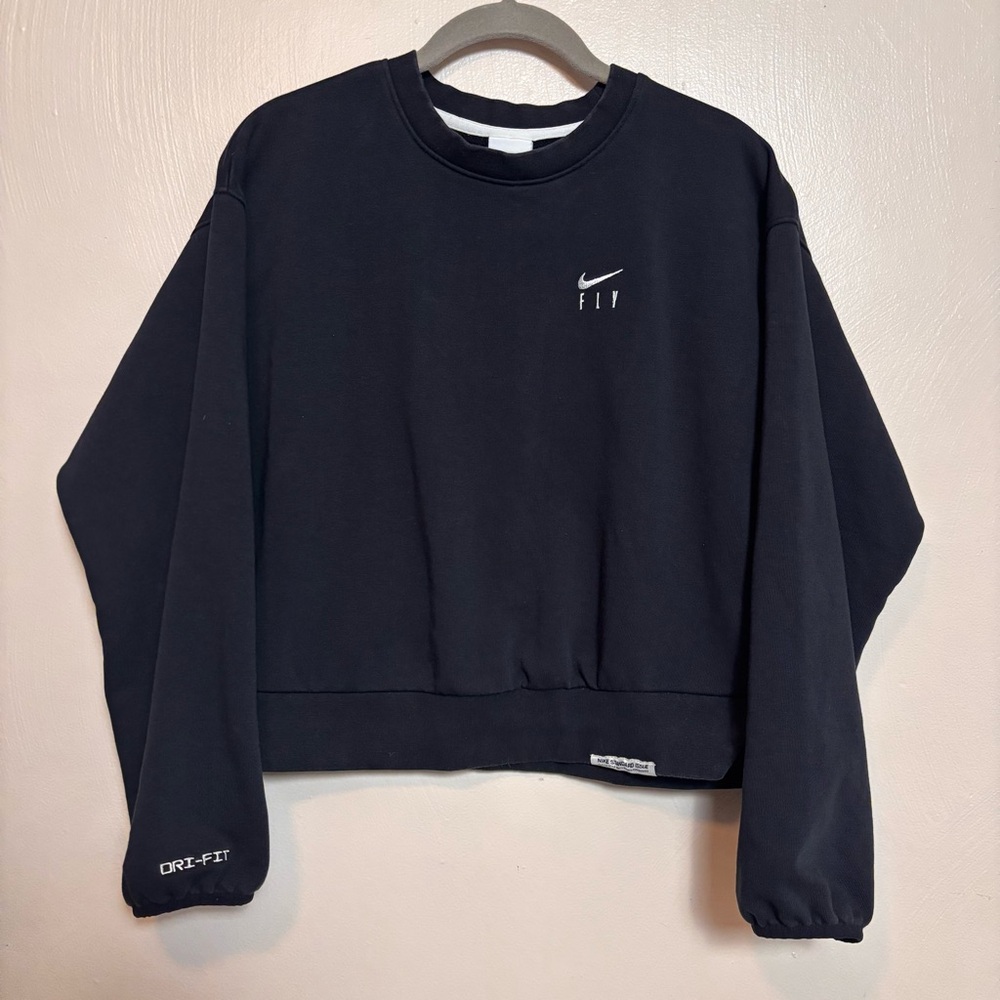 Nike Women’s Sweatshirt Crop Crewneck Fly to Defy Long Sleeve Black Size‎ Small